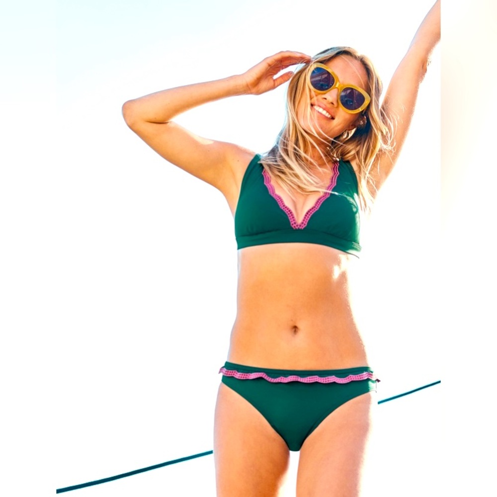 Boden Corfu Bikini Top & Bottom in Hunter Green Size 8
